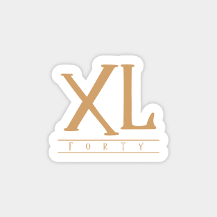 XL (Forty) Gold Roman Numerals Sticker